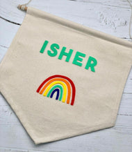 Load image into Gallery viewer, Personalised Rainbow Felt Wall Banner