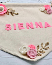 Load image into Gallery viewer, Personalised Floral Felt Wall Banner