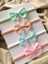 Load image into Gallery viewer, Satin & Lace Mini Bow