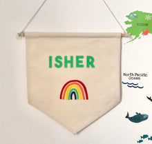 Load image into Gallery viewer, Personalised Rainbow Felt Wall Banner
