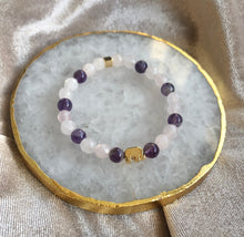 Load image into Gallery viewer, Amethyst & Rose Quartz Bracelet