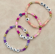 Load image into Gallery viewer, Mini Beads Personalised Bracelet - Pink / Peach / Purple
