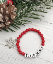 Load image into Gallery viewer, Red Christmas Personalised Bracelets