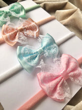 Load image into Gallery viewer, Satin & Lace Mini Bow