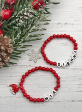 Load image into Gallery viewer, Red Christmas Personalised Bracelets