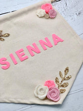 Load image into Gallery viewer, Personalised Floral Felt Wall Banner
