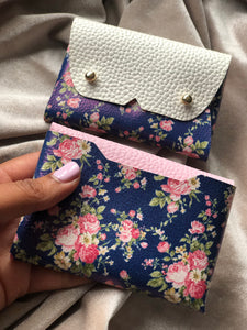 Navy Floral Pouch