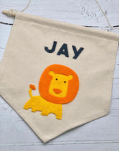 Load image into Gallery viewer, Personalised Lion Felt Wall Banner