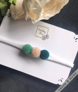 Three Pom Pom Headband