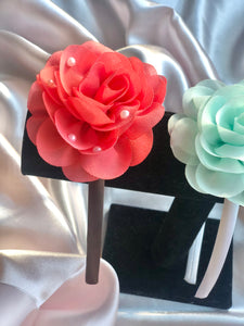 Coral / Mint / Lilac Shades - Chiffon Flower Bow