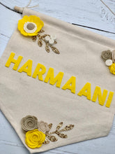 Load image into Gallery viewer, Personalised Floral Felt Wall Banner
