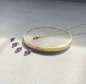 Mini Spike Amethyst Crystal Necklace