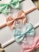 Load image into Gallery viewer, Satin &amp; Lace Mini Bow
