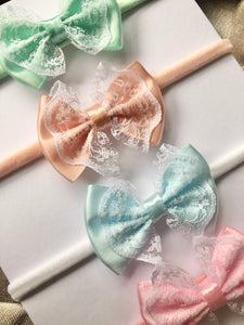 Satin & Lace Mini Bow