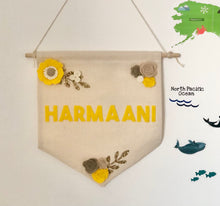 Load image into Gallery viewer, Personalised Floral Felt Wall Banner
