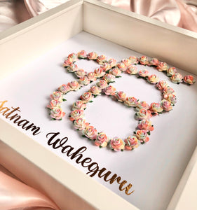 Satnam Waheguru Ik Onkar Floral Frame