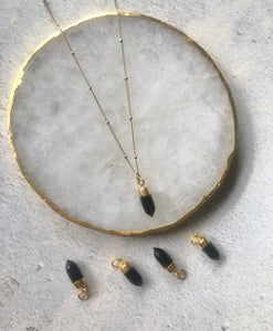 Mini Spike Black Tourmaline Crystal Necklace