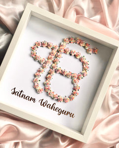 Satnam Waheguru Ik Onkar Floral Frame