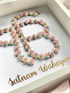 Satnam Waheguru Ik Onkar Floral Frame