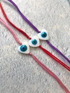 Heart & Star Mother of Pearl Evil Eye Rakhi / Rakhri