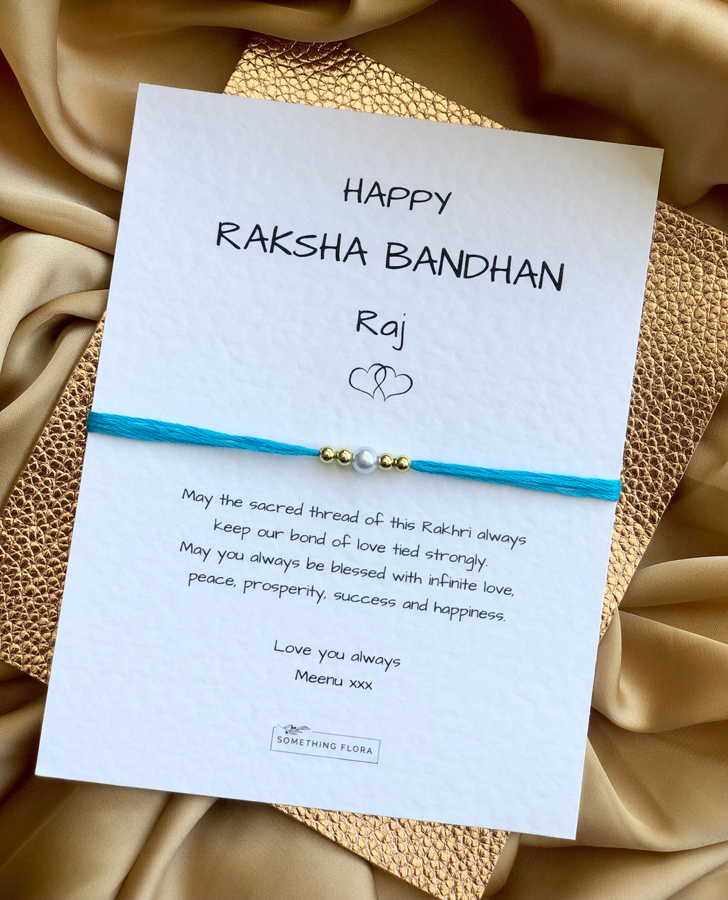 Note of Love Simple Pearl Rakhi / Rakhri