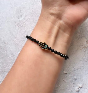 Hamsa Black Tourmaline Bracelet