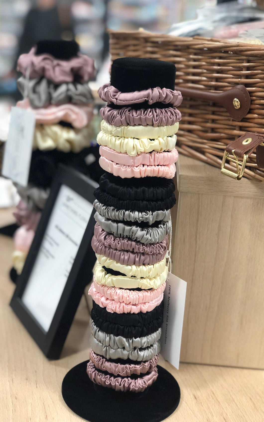 Set of 2 Skinny Mulberry Silk Scrunchies
