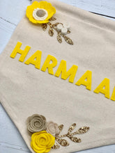 Load image into Gallery viewer, Personalised Floral Felt Wall Banner
