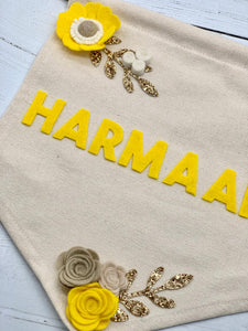 Personalised Floral Felt Wall Banner