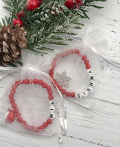 Red Christmas Personalised Bracelets