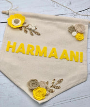 Load image into Gallery viewer, Personalised Floral Felt Wall Banner
