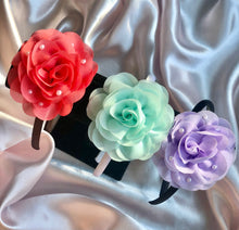 Load image into Gallery viewer, Coral / Mint / Lilac Shades - Chiffon Flower Bow
