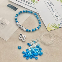 Load image into Gallery viewer, Blue &amp; White - DIY Personalised Bracelet Kit

