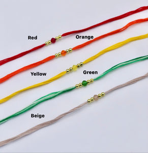 Note of Love Rondelle Glass Crystal Rakhi / Rakhri
