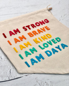 I AM Statements Felt Wall Banner