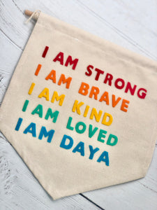 I AM Statements Felt Wall Banner