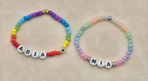 Mini Beads Personalised Bracelet - Rainbow